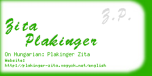 zita plakinger business card